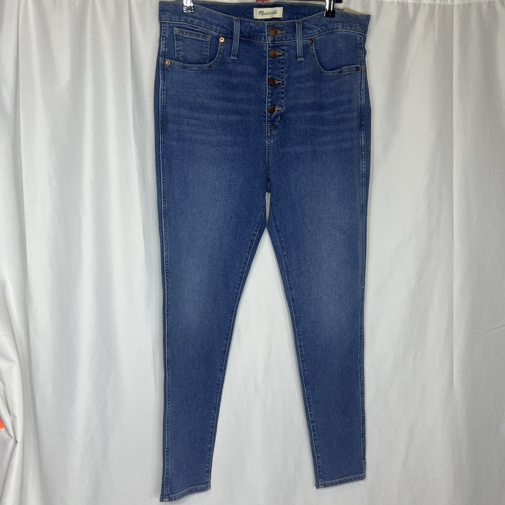 Madewell Women’s 10” High-Rise Skinny Jeans 32 Blue Stretch Denim Festive Casual